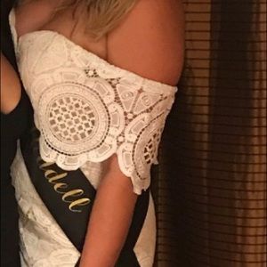 White off shoulder dress bachelorette